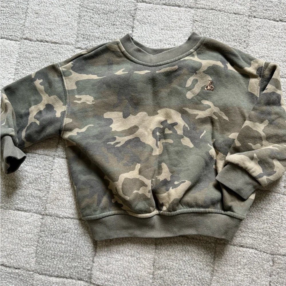 GAP Men's Camo Crewneck Sweater - Olive Green
